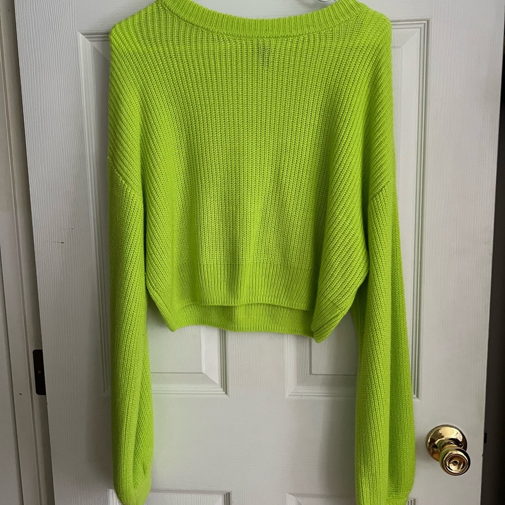 H&M Neon Green Women's Crew Neck Sweater